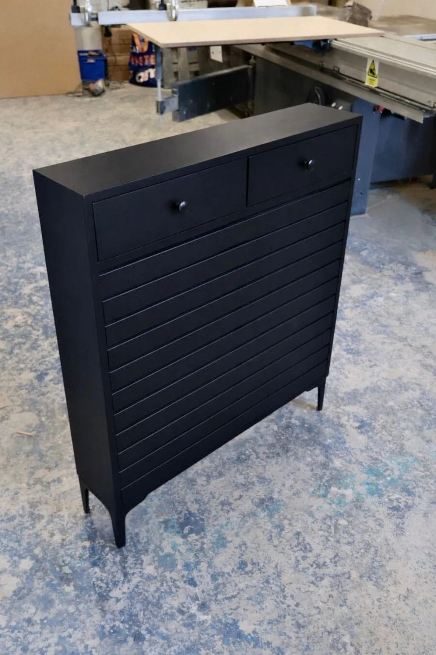 Modern Horizontal Slat Radiator Cover with Storage Drawers – Stylish Contemporary Radiator Cabinet