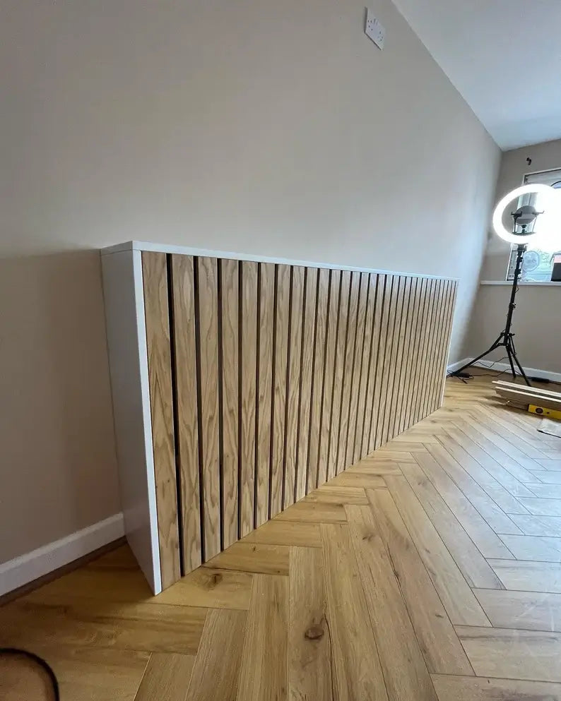 Oak Slat Radiator Cover – Modern Natural Wood Design