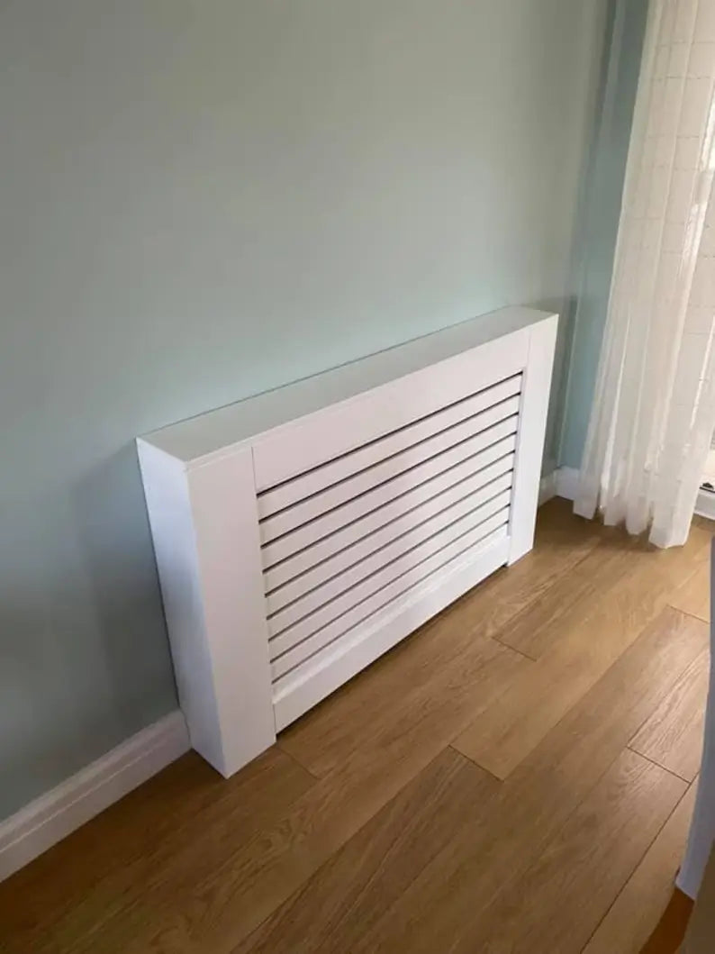 Bespoke White Horizontal Slat Radiator Cover – Made to Measure