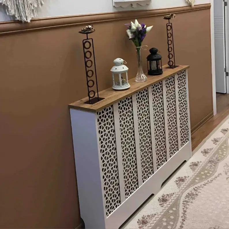 Wooden Radiator Cover Cabinet with Storage Drawer & Top Shelf