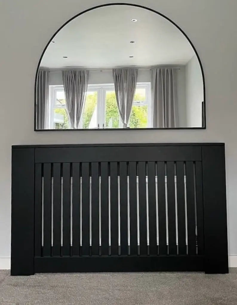 Modern Black Vertical Slat Radiator Cover – Made to Measure