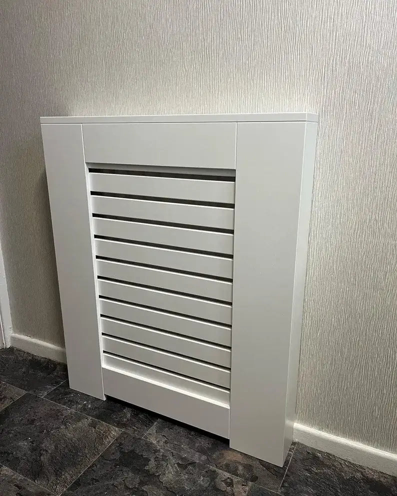 White Horizontal Slat Radiator Cover – Bespoke Made to Measure