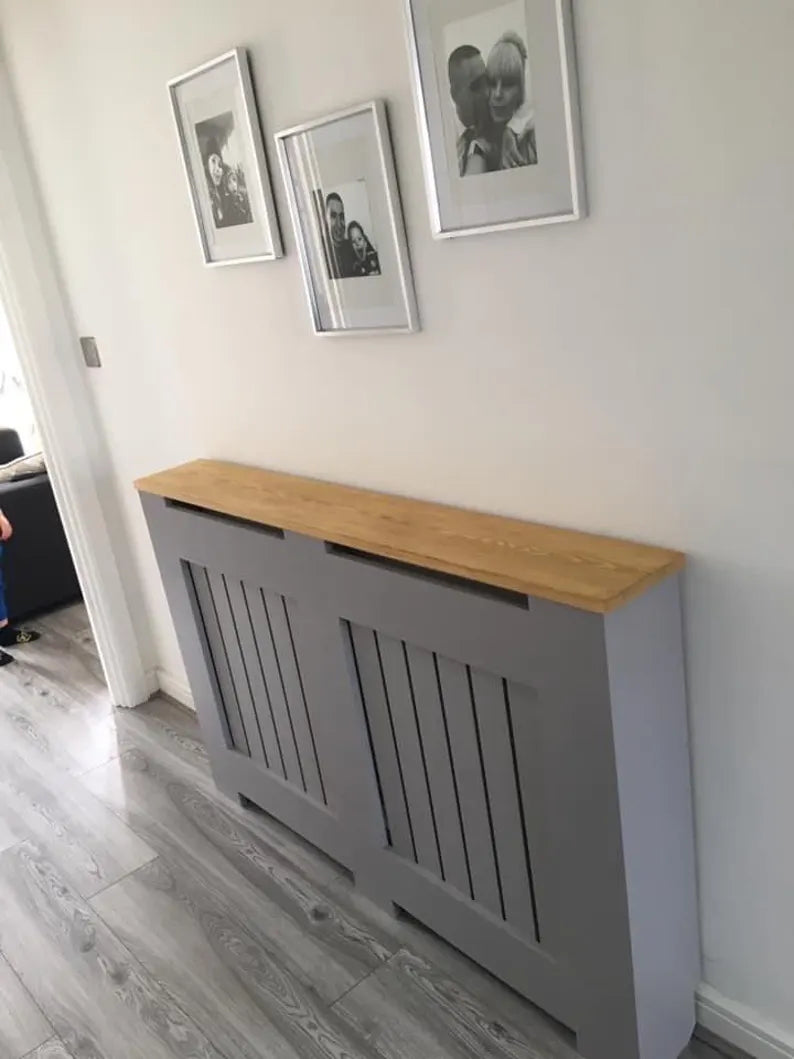 Made to Measure Radiator Cover with Oak Top | Bespoke Cabinet