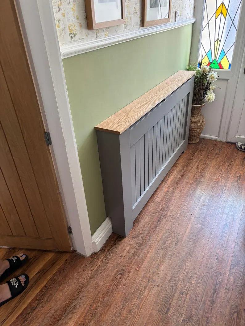 Made to Measure Radiator Cover with Oak Top | Bespoke Cabinet