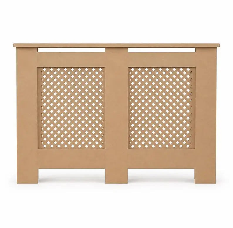 Bespoke Made to Measure Radiator Cover – Unpainted Diamond Grid MDF Cabinet