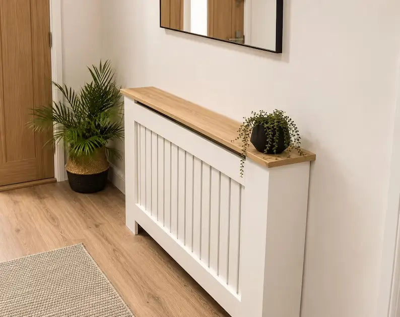 Bespoke Made to Measure Radiator Cover – Vertical Oak Veneer MDF