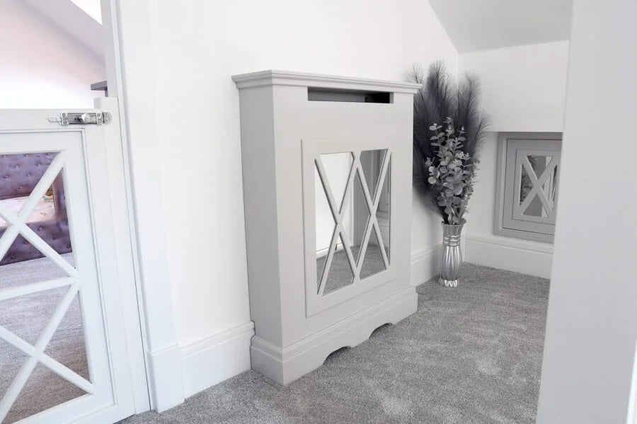 The Bailey Deluxe Mirrored Radiator Cover – Luxury Ammonite Radiator Cabinet