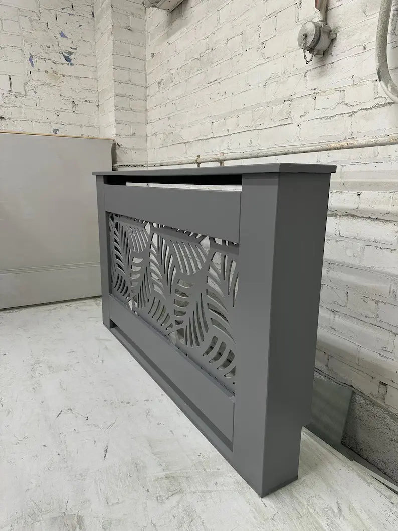 Bespoke Rainforest Grille Radiator Cover – Elegant Mole’s Breath Made to Measure Radiator Cabinet