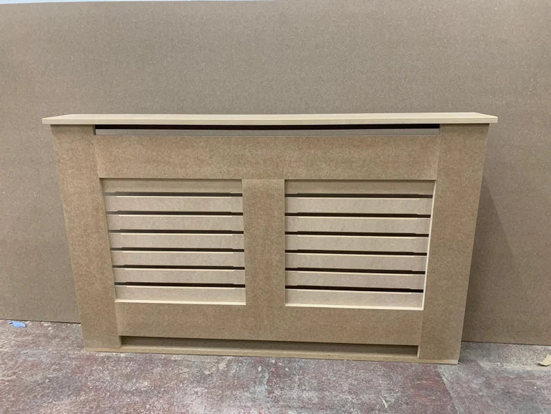 Unpainted Horizontal Slat Radiator Cover – Modern Customisable Radiator Cabinet